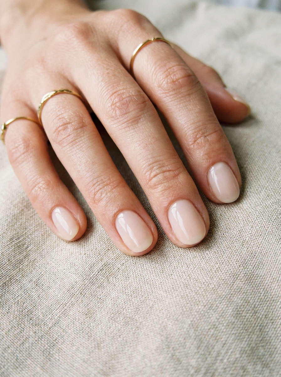 Milky Nude Nails als Einfache Nageldesigns Sommer Inspiration 2026